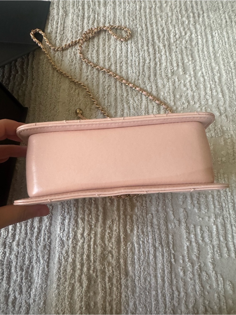 CHANEL Pink Quilted Mini Flap Bag with Gold Chain - Picture 3 of 11